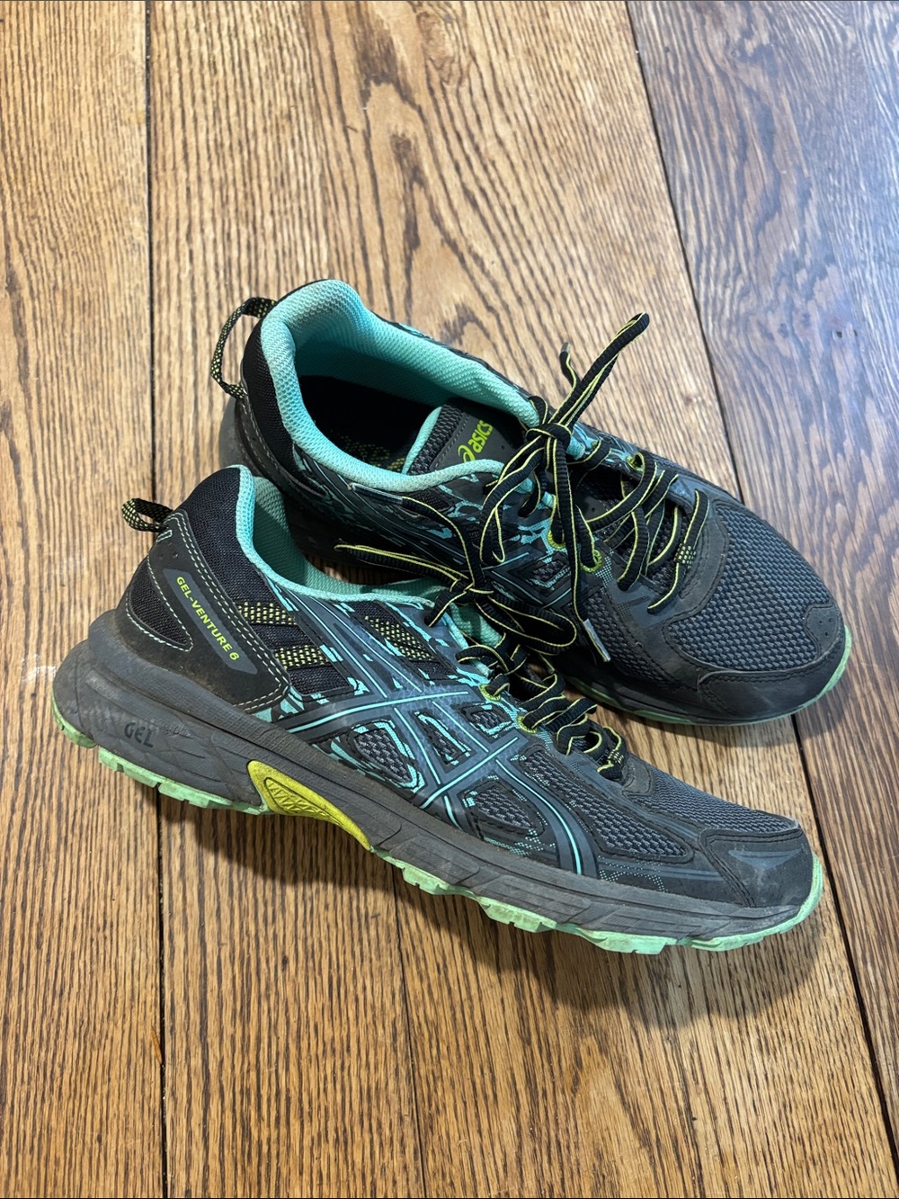 Asics Women's Black & Teal Trail Running Sneakers